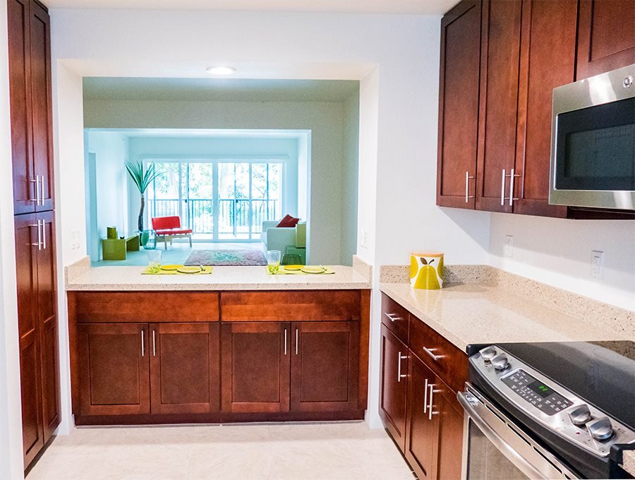 Cherry-cabinet kitchen